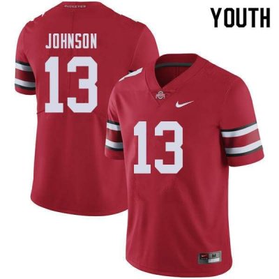 NCAA Ohio State Buckeyes Youth #13 Tyreke Johnson Red Nike Football College Jersey JYJ6645NQ